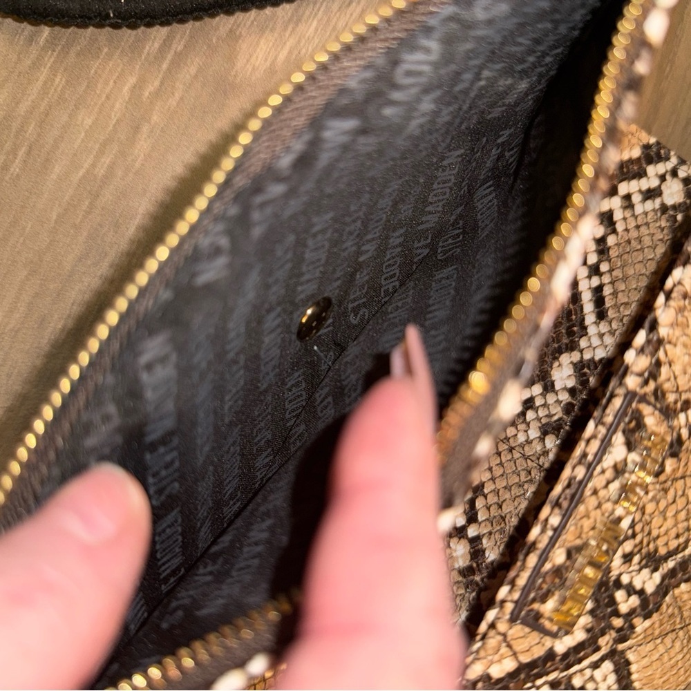 Quilted Steve Madden Snake Pattern Wallet Brown A… - image 5